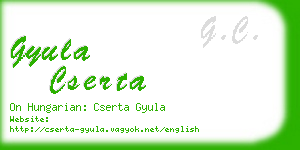 gyula cserta business card